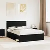 vidaXL Cadre de lit avec tête de lit Noir 140 x 190 cm Pin massif