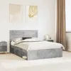 vidaXL Cadre de lit avec tête de lit Béton 140 x 200 cm Pin massif