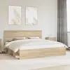 vidaXL Cadre de lit avec tête de lit Sonoma 200 x 200 cm Pin massif