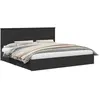 vidaXL Lit de Rangement Noir 200 x 200 cm Bois d'ingénierie
