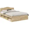 vidaXL Cadre de lit avec tête de lit Sonoma 140 x 190 cm Pin massif