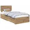 vidaXL Cadre de lit Chêne artisanal 90 x 190 cm Bois d'ingénierie
