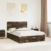 vidaXL Cadre de lit Chêne fumé 140 x 190 cm Bois d'ingénierie