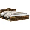 vidaXL Cadre de lit Chêne fumé 180 x 200 cm Pin massif