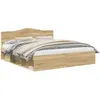 vidaXL Cadre de lit avec tête de lit Sonoma 200 x 200 cm Pin massif