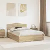 vidaXL Cadre de lit Chêne Sonoma 140 x 190 cm Bois d'ingénierie
