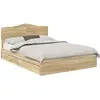 vidaXL Lit de Rangement Chêne Sonoma 140 x 190 cm Bois d'ingénierie