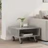vidaXL Side Table with Wheels Gris béton 50 x 50 x 30 cm