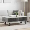 vidaXL vidaXL Table d'appoint avec roues Gris béton 90 x 50 x 30 cm