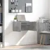vidaXL Bureau mural Gris béton 60 x 45 x 30 cm Bois d'ingénierie