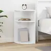 vidaXL vidaXL Table d'appoint Blanc brillant 29,6 x 29,6 x 60 cm