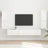 vidaXL Ensemble meuble TV 4 pcs Blanc brillant Bois d'ingénierie