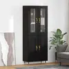 vidaXL Haut Armoire 2 pcs Chêne noir Bois d'ingénierie