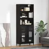 vidaXL Buffet Montage mural 2 pcs Chêne noir Bois d'ingénierie