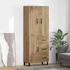 vidaXL Haut Armoire 2 pcs Chêne artisanal Bois Aggloméré et Verre