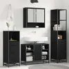 vidaXL Vidaxl Ensemble De Mobilier De Salle De Bain 4 Pcs Chêne Noir
