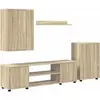 vidaXL Ensemble de meuble TV 4 pièces Montage mural 4 pcs Chêne sonoma
