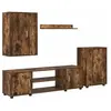 vidaXL Ensemble de meuble TV 4 pièces Montage mural 4 pcs Chêne fumé