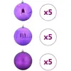 vidaXL Ensemble de Boules de Noël 15 pcs Lilas