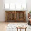 vidaXL Cache-Radiateur Bois Ancien 152 x 19 x 81,5 cm