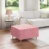 vidaXL Button Stool avec coussin Rose 80 x 80 x 45 cm Velours