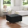 vidaXL Button Stool avec coussin Noir 80 x 80 x 45 cm tissu