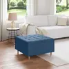 vidaXL Button Stool avec coussin Bleu 80 x 80 x 45 cm tissu