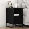 vidaXL Table de chevet avec tiroir 2 pcs Chêne noir 39,5 x 30 x 50 cm