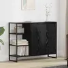 vidaXL Meuble d'appoint Chêne noir 96,5 x 30 x 75 cm Bois d'ingénierie