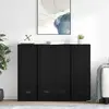 vidaXL Vidaxl Buffet Avec Tiroir 3 Pcs Chêne Noir Bois D'ingénierie