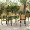 vidaXL Chaises de Jardin 4 pcs Crème, Marron
