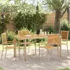 vidaXL Chaises de Jardin 4 pcs Crème, Brun