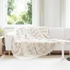 vidaXL Couverture en Fourrure de Lapin Synthétique Blanc 220 x 240 cm