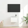 vidaXL Meuble TV mural Montage mural Blanc Brillant 60 x 31 x 29.5 cm
