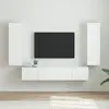 vidaXL Meuble TV mural 2 pcs Blanc Brillant 30 x 31 x 100 cm