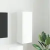 vidaXL Meuble TV mural Montage mural Blanc Brillant 30 x 31 x 80 cm