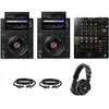AlphaTheta CDJ-3000X DJ Mediaspelers Starterset met Pioneer DJ DJM-750...