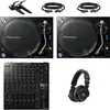 Pioneer DJ PLX-1000 DJ-draaitafel Starterset met Pioneer DJ DJM-V10-LF...