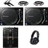 Pioneer DJ PLX-1000 DJ-draaitafel Starterset met Pioneer DJ DJM-250MK2...