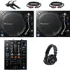 Pioneer DJ PLX-1000 DJ-draaitafel Starterset met Pioneer DJ DJM-450 mi...