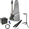 Mooer MBJ412 Dark Silver elektrische basgitaar starterset
