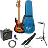 Flight Rock Series Mini JB Bass Sunburst elektrische basgitaar starter...