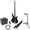 Cort Action PJ Bass Open Pore Black elektrische basgitaar starterset