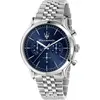 Maserati Montre Epoca 42 Mm Chr Blue Dial Br Ss