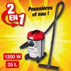 Aspirateur bidon professionnel - RIBILAND - 1200 W - eau et poussières - inox