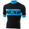 Sixs Luxury Korte Mouw Wielertrui Blauw,Zwart S Man