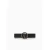 Armani Exchange Ceinture Essential pour femme, double face, avec logo circulaire, Noir/blanc, XL