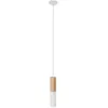 Creative Cables Suspension Avec Câble Textile Et Double Abat-jour E14 En Bois Et Métal Avec Bulb