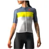 Castelli Aero PRO W Jersey Long Maillot Femme, Silver Gray/Sulphur-light Stee, XL