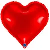BALLON ALUMINIUM C?'UR BOMBÉ 46CM ROUGE